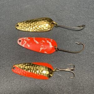 Vintage NEBCO TOR-P-DO = 2 MPLS Minn. USA Spoon Fishing Lure Gold, Orange